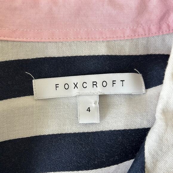 Foxcroft button up long sleeve classic striped shirt preppy career office work S - Picture 11 of 12